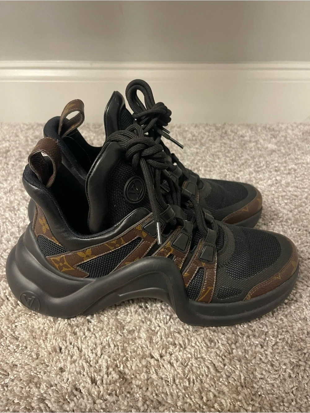 Louis Vuitton Black and Brown Archlight Athletic Sneakers